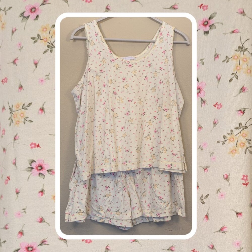 Floral Pajama/Lounge Set - Tank Top & Shorts